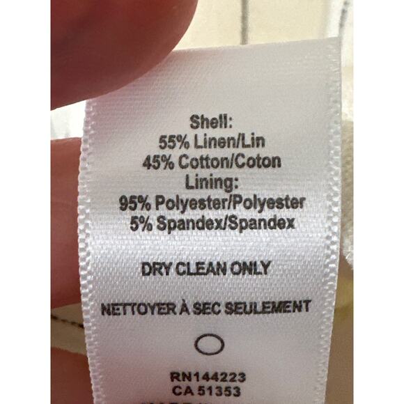 Anthropologie Bishop + Young Riviera Pinstripe Blazer Ivory Linen Blend L NWT - Picture 10 of 12